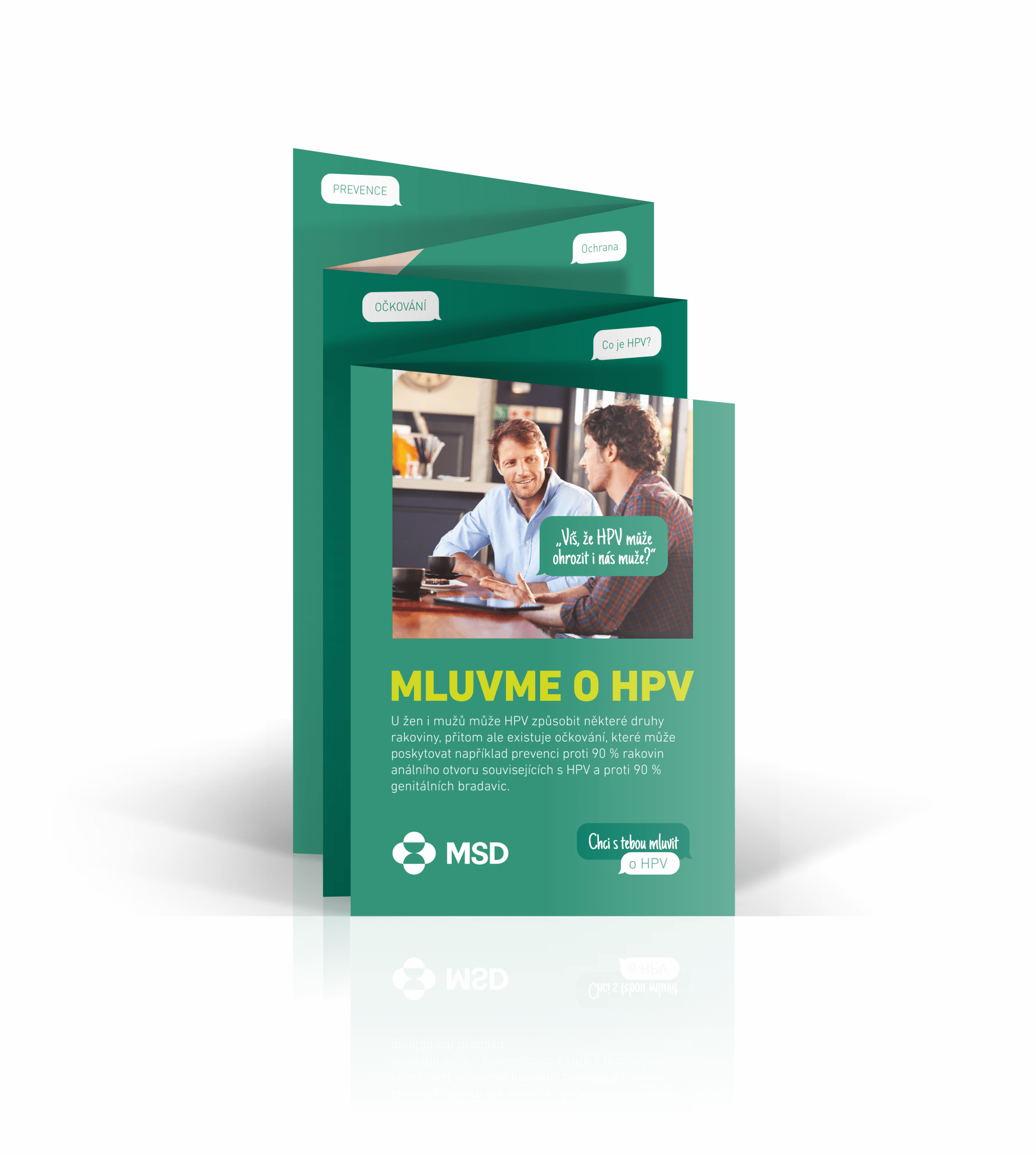Vizualizace letáku o HPV pro muže