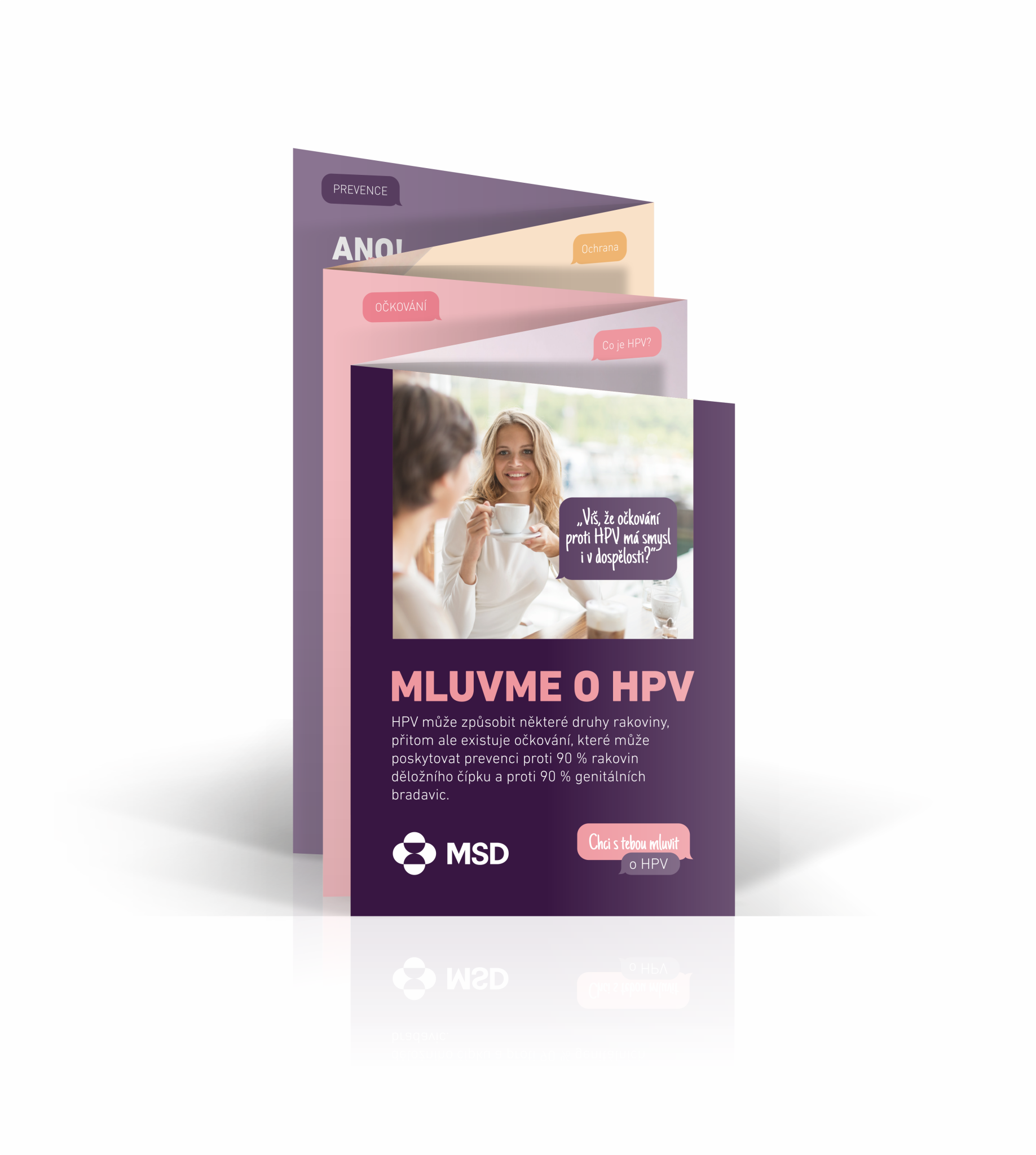 Vizualizace letáku o HPV pro ženy